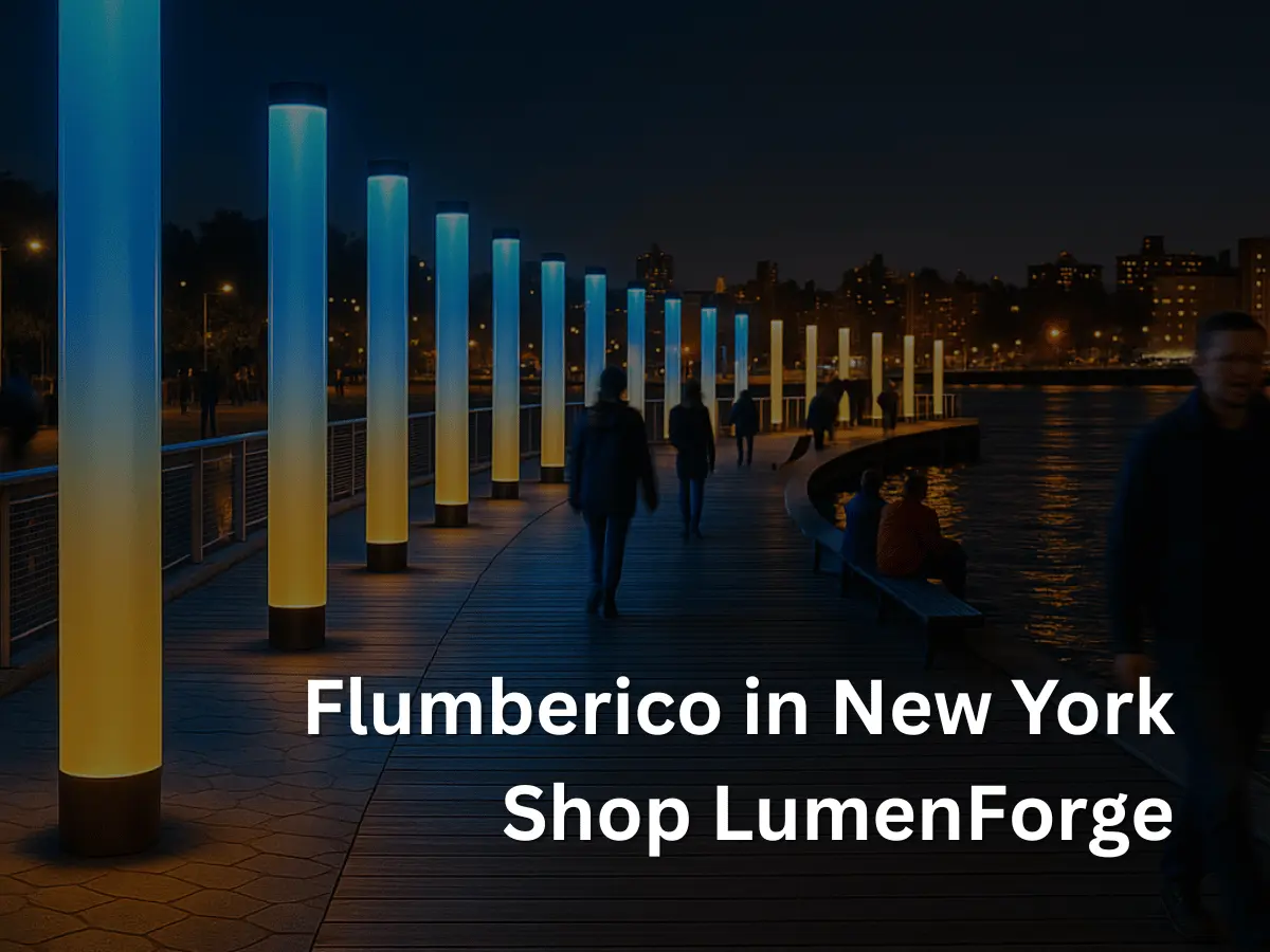 Colorful waterfront lighting